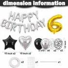 6th Happy Birthday Balloon Decoration Kit ,Silver Set Of 1