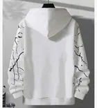 Cotton Printed Hoodie for Men, White 