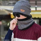 Woolen Beanie Cap with Neck Scarf for Men & Women 