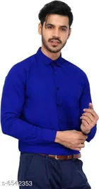 Cotton Blend Solid Full Sleeves Shirt for Men 