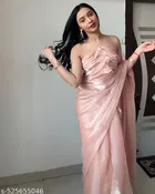 Peach Jimmyy Chooo Ready-to-Wear Draped Saree for Women 