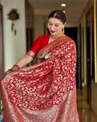 Banarasi Red Art Silk Printed Saree for Women