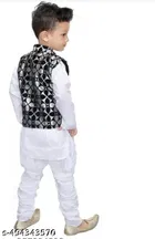 Solid Cotton Blend Kurta Set for Boys 
