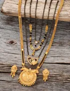 Combo of 4 Pcs Mangalsutras with Earrings Set for Women 