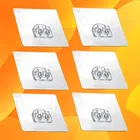 Plastic Self Adhesive Wall Hooks (Silver, Pack of 6)