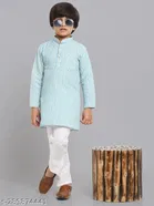 Cotton Blend Kurta with Pyjamas for Boys 