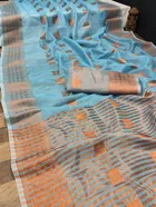 Cotton Linen Printed Saree for Women 