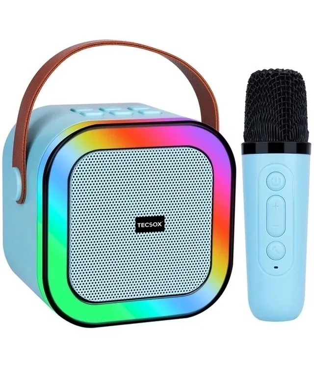 TecSox Karaoke Speaker 6 W Bluetooth Speaker Bluetooth v5.0 with USB,SD card Slot,Aux,3D Bass Playback Time 3 hrs