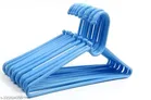 Plastic Cloth Hangers (Blue, Pack of 12)