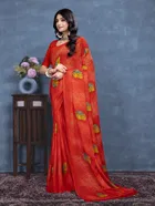 Georgette Printed Saree for Women 