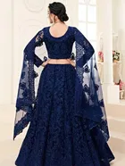 Net Embroidred Semi Stiched Lehenga Choli for Women 