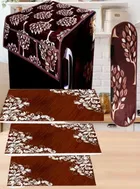 PVC Printed Fridge Top Cover with 3 Pcs Shelf Mats & Handle Cover 