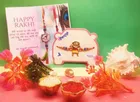 Alloy Rakhi with Greeting Card & Roli Chawal 