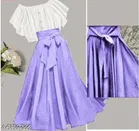 Polyester Solid Dress for Girls, Purple 