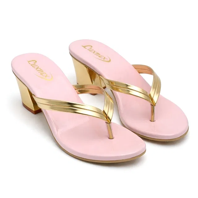 Solid Block Sandals for Women (Pink, 6)