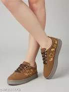 Shoetopia Girls Sneakers Brown 