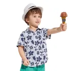 Cotton Blend Printed Shirt For Boys, Blue 