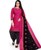 Cotton Blend Printed Unstitched Suit for Women 