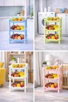 Multifunctional Rectangular Detachable 3 Layer Plastic Bathroom Organizer Kitchen Shelf Shelves Storage Rack Assorted Any 1 Colour