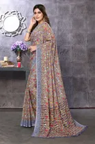 Georgette Printed Saree for Women 