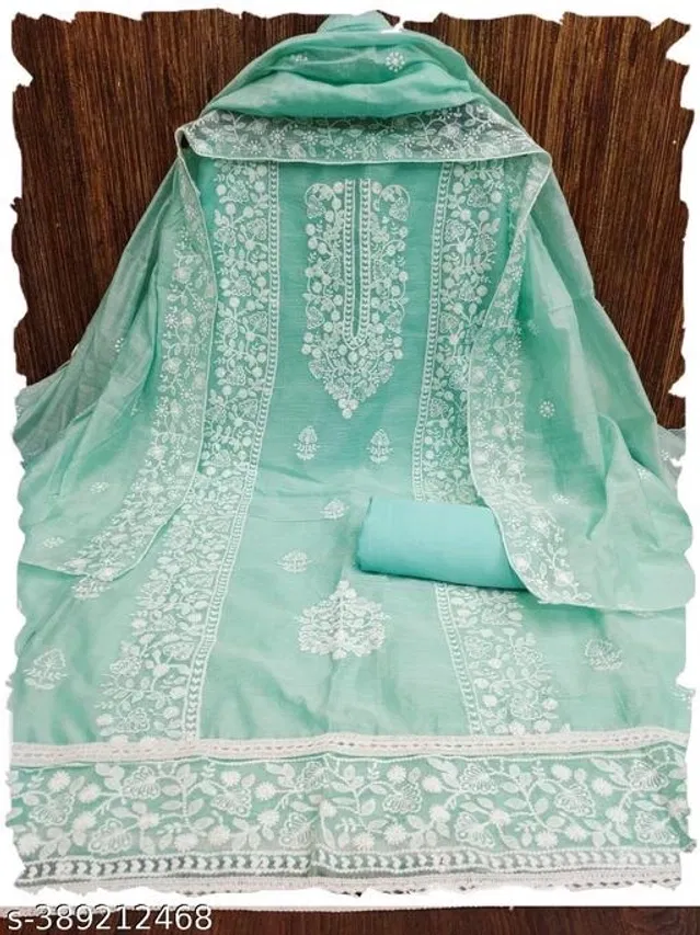 Embroidered Unstitched Suit for Women (Sky Blue, 2.25 m)