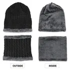 Woolen Solid Beanie Cap with Neck Scarf for Unisex 