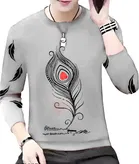 Cotton Blend Round Neck T-Shirts for Men 
