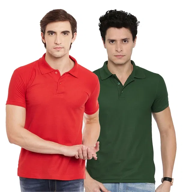 Polo Tshirts for Men, Pack of 2 (Multicolor, XXL)