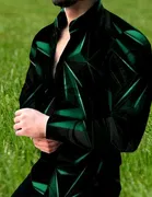 Lycra Printed Shirt For Men, Green 
