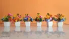Plastic Artificial Flowers, Multioclor, Pack of 6
