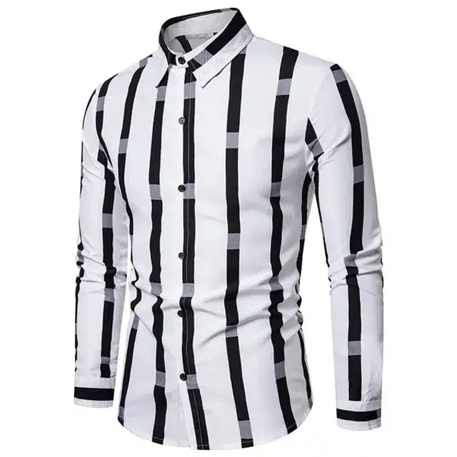 Printed Shirt for Men (white, M)