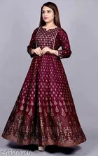 Rayon Gown for Women, Maroon 