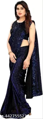Lycra Sequence Saree for Women 
