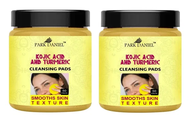 Park Daniel Kojic Acid & Turmeric 50 Pcs Cleansing Pads (Pack of 2)