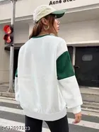 Fleece Sweatshirt for Women, White 