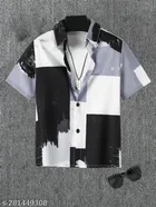 Half Sleeves Printed Shirt for Boys (Multicolor, 9-10 Years)