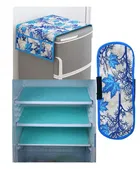 Knit Printed Fridge 3 Pcs Mat with Top & Handle Cover 