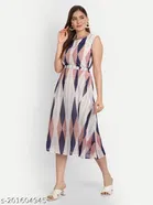 Ikkat Printed A-line Kurti for Women 
