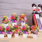 Plastic Artificial Flowers, Multioclor, Pack of 6