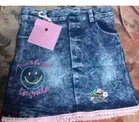 Hosiery Cotton & Denim Printed Clothing Set for Kids, Pink & Blue 