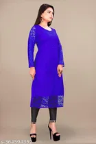 Net Kurti for Women,  Light Blue  