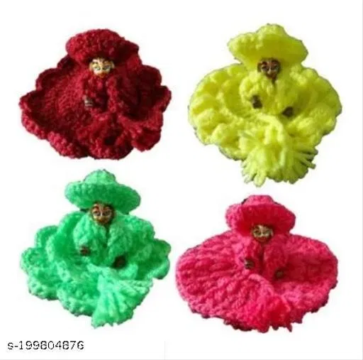 Laddu Gopal Woolen Dress, Multicolor, Pack of 4