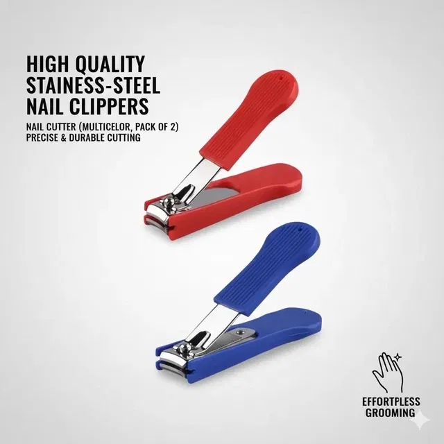 High quality stainless-steel nail clippers Nail Cutter, Multicolor,Pack of 2