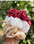 Multicolor Silk Scrunchies for Women, Pack of 12 