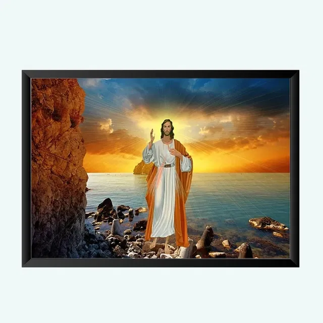 Lord Jesus Religious Wall Photo Frames (Multicolor, 5x7 inches)