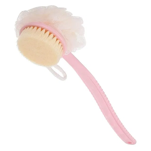 2 IN 1 Bath Brush with handle Back scrubber, Bath Brush with Soft Comfortable Bristles (Pack of 1) Assorted