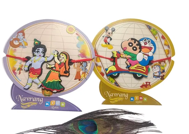 Synthetic Rakhi for Raksha Bandhan (Multicolor, Pack of 2)