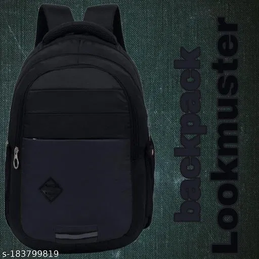 Nylon Backpack for Men & Women, Black