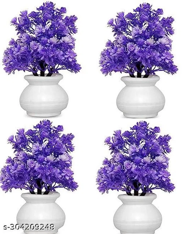 Plastic Artificial Flower (Multicolor, Pack of 4)