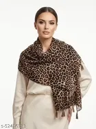 Printed Georgette Stoles for Women, Black & Brown 